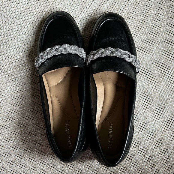 Gianni Bini Bristow Black Leather Loafers Size 7.5 - Picture 4 of 7